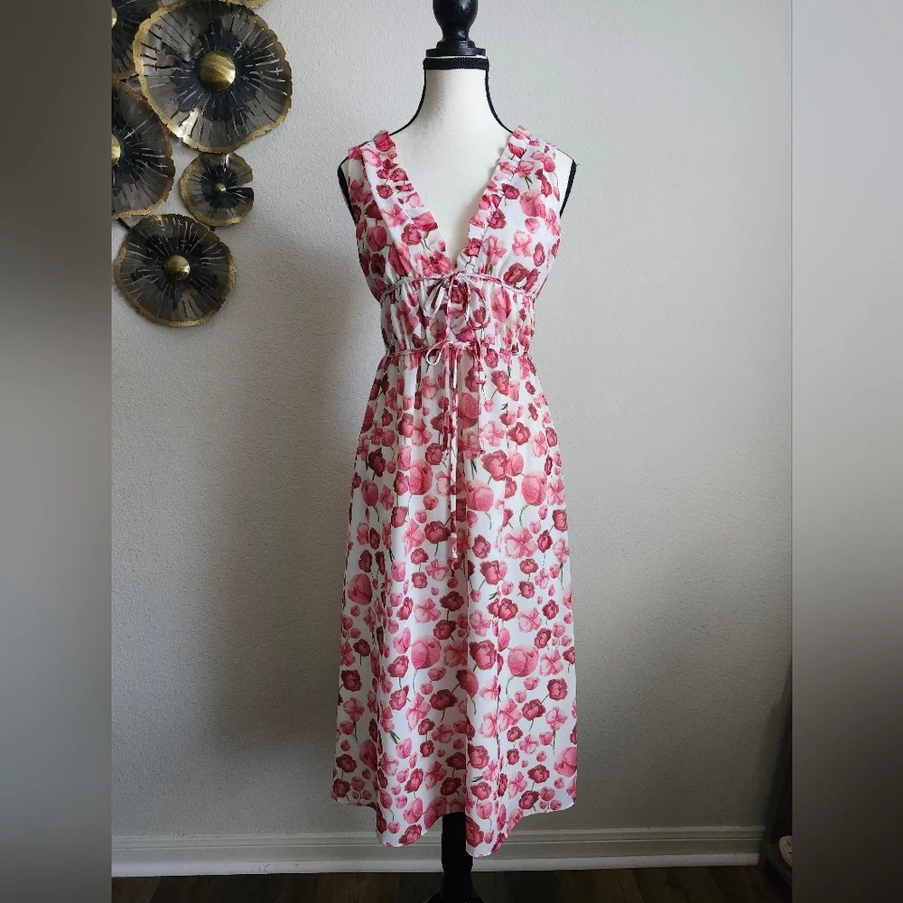 Sipos Strawberry Floral Dress Size Small